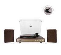 Impianto Hi-Fi legno scuro giradischi amplificatore diffusori Ortofon OM5E USB - ENOVA HIFI VELA VP2