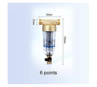 Impianto osmosi inversa, Rame Filtrazione ad alta efficienza Prefiltro Acqua di rubinetto Famiglia Tutta la casa Centrale 3T Tubo di grande flusso Filtro in ottone for il controlavaggio(6 points)