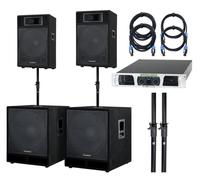 Impianto PA Audio Kit Sistema Completo Casse Subwoofer Cavo Amplificate 4200 W