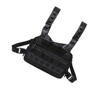 Impianto portatile per pettorale, regolabile, da esterno, 71/18,5/18,2 pollici, organizer di grande capacità, design impermeabile per caccia, pesca e avventura all'aperto, nero