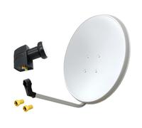 Impianto satellitare 60 cm Digital Twin LNB 2 partecipanti parabola HD antenn...