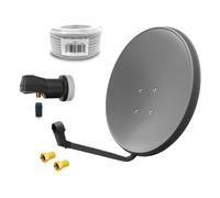 Impianto satellitare 60 cm grigio singolo LNB 1 partecipante 10 m cavo coassi...