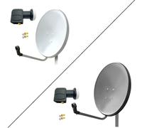 60 cm HD impianto satellitare Twin LNB 2 partecipanti parabola digitale anten...