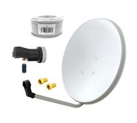 Impianto satellitare 60 cm singolo LNB 1 partecipante 10 m cavo coassiale 2 x...