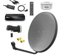 Impianto satellitare digitale da campeggio, 60 cm, specchio con ricevitore ARLI AH1 HD + Single LNB + cavo da 10 m