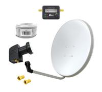 Impianto satellitare digitale HD da 60 cm Twin LNB Satfinder 10 m cavo 2...