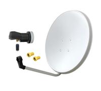 Impianto satellitare HD 60 cm Digital Single LNB 1 ingresso antenna bianco UHD 4K