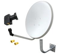 Impianto satellitare HD da 60 cm Digital Twin LNB supporto a parete 25 cm 4K ...