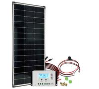 Impianto Solare 150W Regolatore di Carica 30A LCD Professionale Kit Cavi...