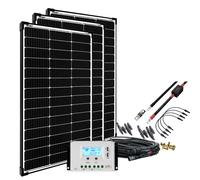 Impianto Solare 300W Black Frame basicPremium-L Regolatore di Carica PWM Kit ...