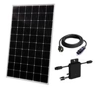 Impianto solare per balcone Technaxx TX-212 da 300W con pannello solare monocristallino da 325W, microinverter da 300W e cavo di 5m - MPP, standard VDE, ideale per coprire il carico di base a casa