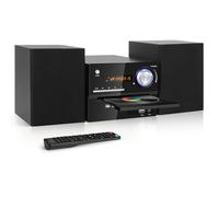 Impianto Stereo Bluetooth, HiFi Stereos CD DVD Casa con Lettore CD/Radio FM/Ingresso AUX/Ingresso USB/Ingresso MIC/Uscita RCA, Sistema Micro HiFi Stereo 30W per Casa/Ufficio/Palestra (Nero, DVD-802)