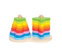 IMPILA DOPPIO ARCOBALENO impilare IN LEGNO forme HAPE incastro E0406 età 12 mesi