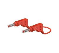 Impilabile Banana Spina a Test Cavo , 4mm, 600V, 32A, 2m, Rosso 66.9407-200-22