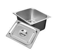 Impilabile In Acciaio Inox Mezza Dimensione Cibo Pan Cucina Contenitore di Immagazzinaggio Multiuso Per Ristorante Preparazione Pasto Ristorante