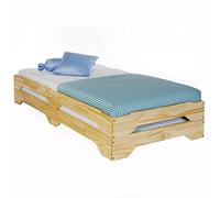 Impilabile Set Letto Matrimoniale letto singolo letto per gli ospiti Ronny Pino Massiccio laccato naturale 90 x 200 cm (B x L)