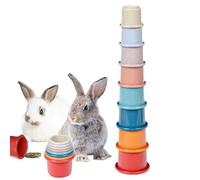 impilabili per conigli - Set dispenser snack multicolori da 8 pezzi - Giocattolo interattivo per la ricerca di cibo per piccoli animali - Set di alimentazione per lapi