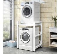 Impilamento per lavatrice e asciugatrice Kit di impilamento per lavatrice e asciugatrice, Unità di stoccaggio sopra la lavatrice Regolabile in altezza per la lavanderia, Cucina Scaffale per lavastovig