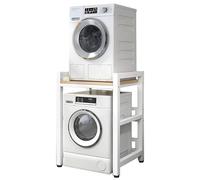 Impilamento per lavatrice e asciugatrice Lavanderia Scaffale per lavatrice e asciugatrice, Bagno Lavatrice con telaio intermedio Altezza regolabile, Cucina Balcone Rack di stoccaggio impilabile per as