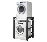 Impilamento per lavatrice e asciugatrice Lavanderia Scaffale per lavatrice e asciugatrice, Bagno Lavatrice con telaio intermedio Altezza regolabile, Cucina Balcone Rack di stoccaggio impilabile per as