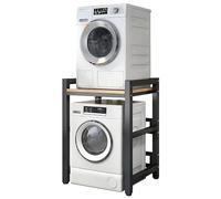 Impilamento per lavatrice e asciugatrice Lavanderia Scaffale per lavatrice e asciugatrice, Bagno Lavatrice con telaio intermedio Altezza regolabile, Cucina Balcone Rack di stoccaggio impilabile per as