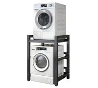 Impilamento per lavatrice e asciugatrice Lavanderia Scaffale per lavatrice e asciugatrice, Bagno Lavatrice con telaio intermedio Altezza regolabile, Cucina Balcone Rack di stoccaggio impilabile per as