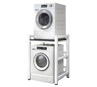 Impilamento per lavatrice e asciugatrice Lavanderia Scaffale per lavatrice e asciugatrice, Bagno Lavatrice con telaio intermedio Altezza regolabile, Cucina Balcone Rack di stoccaggio impilabile per as