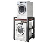 Impilamento per lavatrice e asciugatrice Lavanderia Scaffale per lavatrice e asciugatrice, Bagno Lavatrice con telaio intermedio Altezza regolabile, Cucina Balcone Rack di stoccaggio impilabile per as