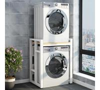 Impilamento per lavatrice e asciugatrice Regolabile Bagno Telaio intermedio per lavatrice, Scaffale salvaspazio per lavatrice e asciugatrice, Lavanderia Ripostiglio sopra le lavatrici (Size : White R