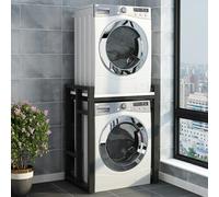 Impilamento per lavatrice e asciugatrice Regolabile Bagno Telaio intermedio per lavatrice, Scaffale salvaspazio per lavatrice e asciugatrice, Lavanderia Ripostiglio sopra le lavatrici (Size : Black R