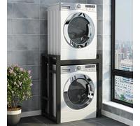 Impilamento per lavatrice e asciugatrice Regolabile Bagno Telaio intermedio per lavatrice, Scaffale salvaspazio per lavatrice e asciugatrice, Lavanderia Ripostiglio sopra le lavatrici (Size : Black R