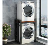 Impilamento per lavatrice e asciugatrice Regolabile Bagno Telaio intermedio per lavatrice, Scaffale salvaspazio per lavatrice e asciugatrice, Lavanderia Ripostiglio sopra le lavatrici (Size : Black R