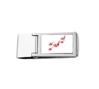 Implication Happy Better Life - Portafoglio sottile con fermasoldi in acciaio inox