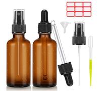 Impoditiongs 2 Pezzi Flacone Spray in Vetro Ambrato, 60 ml Flacone Spray Vuoto da Viaggio, Bottiglia Flaconi Spray per nebulizzazione fine da viaggio, per Viaggi in Aereo, Aromaterapia, Profumo