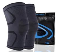 Impoditiongs 2 Pezzi Ginocchiera Rotulea Regolabile, Ginocchiere Supporto Sportiva, ginocchiera da uomo e donna,per Danza Basket Calcio(nero,L)