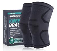 Impoditiongs 2 Pezzi Supporto per Ginocchio da Uomo e Donna, Ginocchiere Supporto Sportiva, Regolabile Compressione Ginocchiera (nero,M)