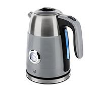 Impolio Bollitore in acciaio inox, 1,7 l, con termometro analogico, illuminazione a LED, spegnimento automatico, Kettle, argento/grigio