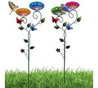 Impollinatore Water Station - 22 x 10 x 75 cm abbeveratoio in metallo a forma di ornamento da giardino paletto per uccelli set mangiatoia per abbeveratoio | decorazione esterna per patio