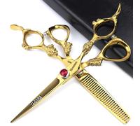 Importazione professionale giapponese di tagliacapelli 440c Tagliacapelli in acciaio 6/7/7.5/8/9 pollici forbici - tagliacapelli per parrucchieri (6 pollici 2 pezzi)