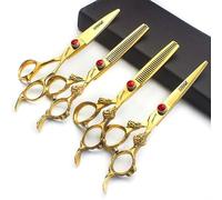 Importazione professionale giapponese di tagliacapelli 440c Tagliacapelli in acciaio 6/7/7.5/8/9 pollici forbici - tagliacapelli per parrucchieri (6 pollici 4 pezzi-B)