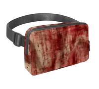 Importless Adventure Awaits, marsupio da viaggio per uomini e donne, una borsa a tracolla per corsa, passeggiate, escursionismo e ciclismo, texture rossa vintage screziata, Multicolore#01,