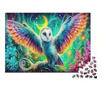 Impossible Colorful Owl 1000 Piece Jigsaw Puzzle, Bird Art Print, Fun Family Game, Gift for Adults, Home Decor