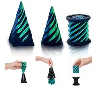 Impossible Cone (3PCS), 3D Stampato Spiral Cone Fidget Toy, Impossibile Piramide Scultura Passthrough, Decorazioni per il Desktop Giocattolo di sollievo da stress per bambini regalo per adulti (Verde)