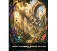 Impossible Gardens & Escher Architecture Coloring Book: 107 Mind-Bending Optical Illusion Coloring Pages with Botanical Beauty