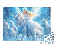 Impossible Winter Unicorn Queen Unicorns 1000 Piece Jigsaw Puzzle, Fantasy Art Print, for Adults