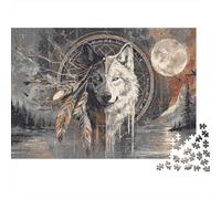 Impossible Winter Wolf Portrait Snow 1000 Piece Jigsaw Puzzle, Animal Art Print, for Adults