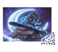 Impossible Wizard Hat Books Moon 1000 Piece Puzzle, Fantasy Art Print, Educational Toy, Creative Gift