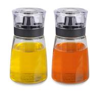 imposyu Set 2 Dispenser Olio Riempire Bottiglia Olio e Aceto 160 ml Shaker Vinaigrette In Vetro Con Coperchio per Olio D'oliva, Aceto, Miele
