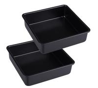 imposyu Set di 2 Teglia Forno Quadrata Teglie Forno Antiaderenti Stampo per Forno 15x15 Rostiera Antiaderente Teglia per Friggitrice ad Aria per Torte Lasagne Brownie