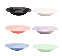 imposyu Set di 6 Piatti Fondi Profondi in Plastica Riutilizzabili, Piatti da Pasta Servizio Colorati, 22 x 3,8 cm, Piatti Profondi in Plastica per Tagliatelle, Insalate, Bistecche